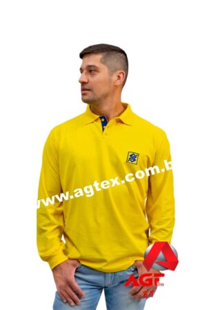 Pólo em pique Manga Longa