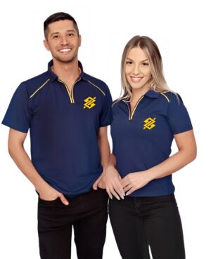 Polo malha pique com ziper